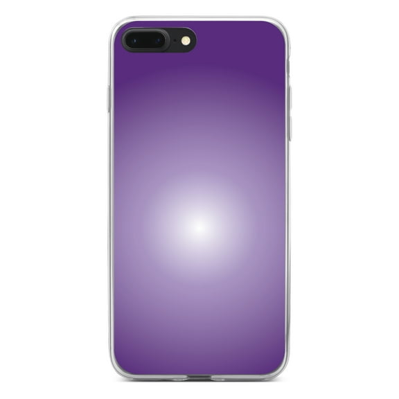 DistinctInk Clear Shockproof Hybrid Case for iPhone 7 PLUS / 8 PLUS (5.5" Screen) - TPU Bumper, Acrylic Back, Tempered Glass Screen Protector - Purple White Gradient Burst