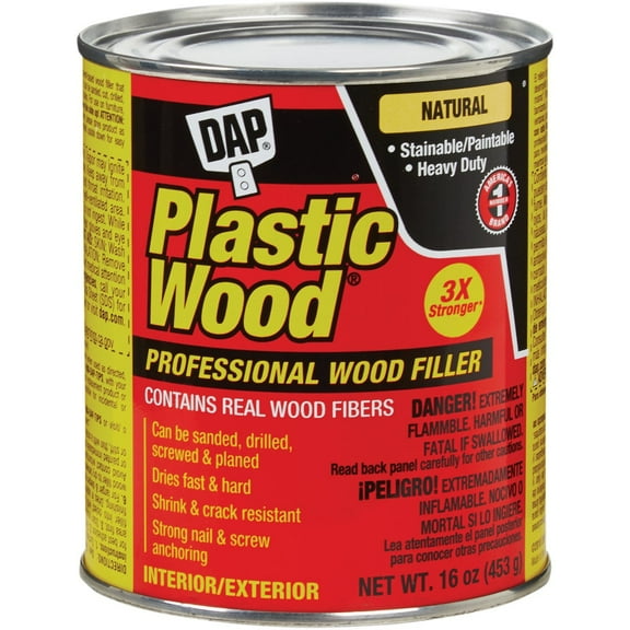 DAP Plastic Wood Wood Filler - Natural Solvent - 1 Pc, 16 Oz, Off-White