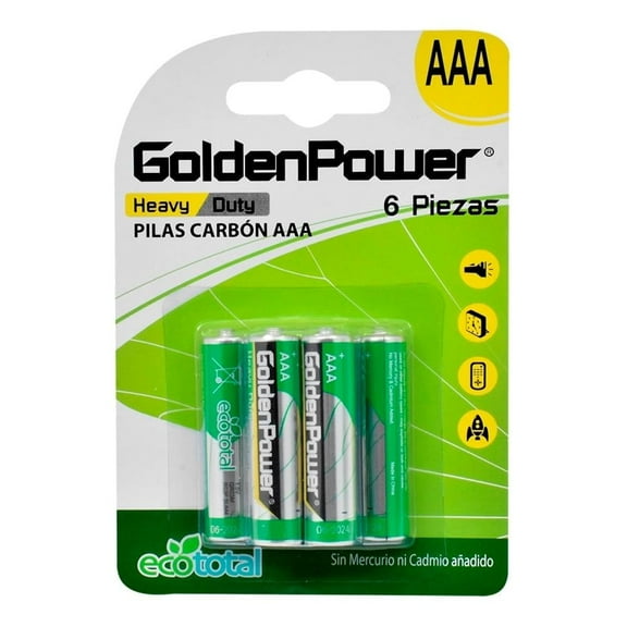 Pilas Prichos AAA Heavy Duty Carbón con 6 Piezas