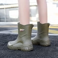 thumbnail image 6 of NexTorq Womens Rain Boots Mid Calf Wellies Thick Sole Waterproof Shoes Non Slip Rubber Footwear Heavy Duty Platform Mud Rainshoes Lightweight Durable Comfort Slip on Outerwear for Outdoor Activity, 6 of 6