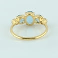 thumbnail image 3 of KIRAN FINE JEWEL Oval Aqua Aquamarine Sapphire Cocktail Band Ring Yellow Gold Plated 925 Silver Wedding Band Ring Statement Jewelry Gift For Her, 3 of 5