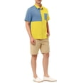 thumbnail image 2 of Unique Bargains Men's Shirts Short Sleeve Summer Cotton Patchwork Button Down Shirts, 2 of 5