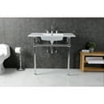 thumbnail image 4 of Kingston Brass KVBH37227W8C Templeton 37" Ceramic Console Sink with Brass Legs (8-Inch, 3-Hole), White/Polished Chrome, 4 of 8