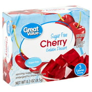 Angle View: Great Value Sugar Free Cherry Gelatin Dessert, 0.3 oz