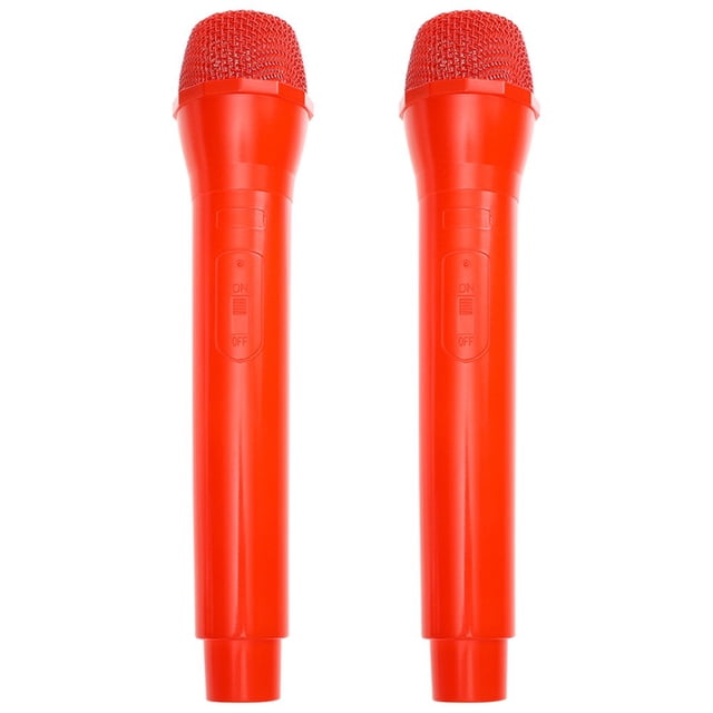 LEEYNEER 2 Pcs Microphones pour Enfants Rouge Microphone Enfant Microphone Accessoire Microphone Simulé Echo Enfant