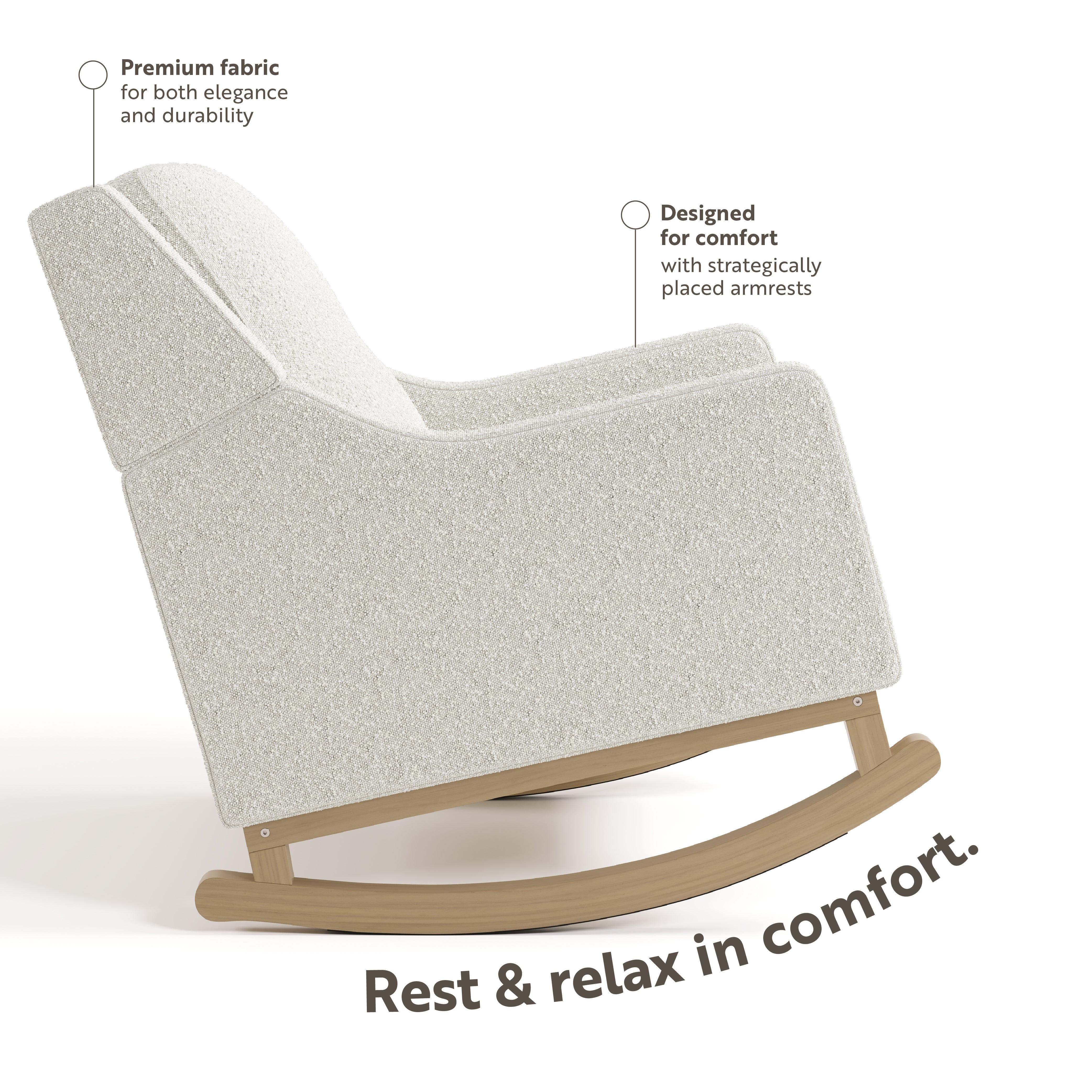 Storkcraft Pasadena Infant Nursery Rocker, Driftwood with Ivory Boucle