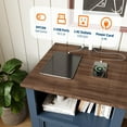 thumbnail image 6 of Acekid Wooden Nightstand 2PC Charging Station End Table Modern Farmhouse Bed Side Table 2 Drawers Open Shelf Livi, 6 of 7