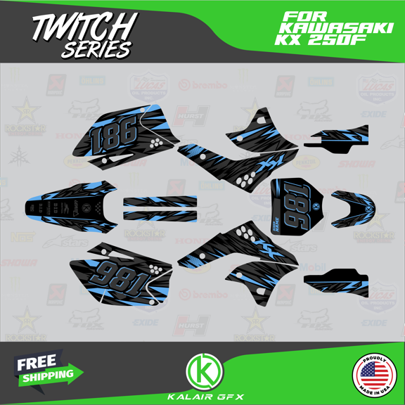 Kalair GFX Graphics Kit for Kawasaki KX250F (2006-2008) Twitch Series