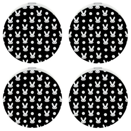 

Night Light Plug into Wall for Kids & Adults，Black and White Rabbit Dots Sensor Small Dusk to Dawn Night Light for Room Bedroom Bathroom Hallway Kitchen