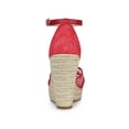thumbnail image 2 of BLISSFUL STEP Women's Shoes Floral Lace Espadrille Wedge Heel Open Toe Sandals Red 8, 2 of 8