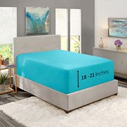 Nestl Fitted Sheets Twin XL Size – Premium 1800 Microfiber Fitted Bed Sheets 18-23" Deep Pocket Hypoallergenic and Fade Resistant (Beach Blue)
