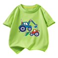 thumbnail image 1 of T-shirt pour Enfants, T-shirt Graphique Décontracté à Manches Courtes et Col Rond avec Mélange Doux de Polyester-Spandex, Tissu Respirant, pour Garçons et Filles de 2 à 10 Ans, 1 of 5