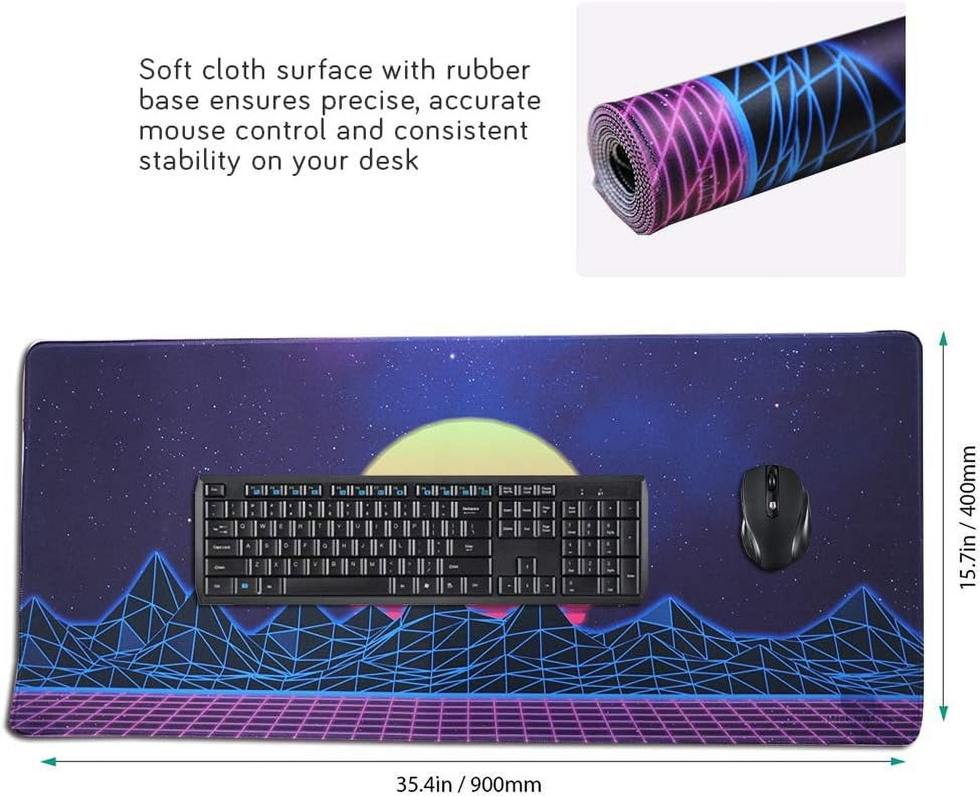 Large Gaming Mouse Pad, Extended XXL Desk Pad & Non-Slip Rubber Mat for Mice and Keyboard with Stitched Edges （90x40 zisesun011）