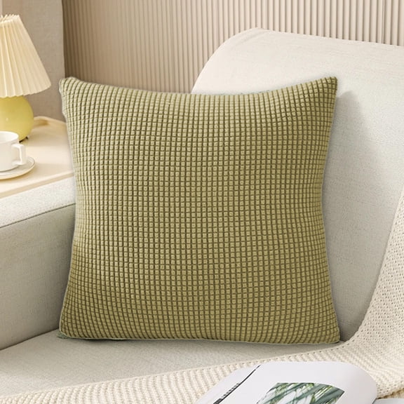 Xihbxyly Funda de Cojín de Verano para Sofá, Poliéster Suave, Elegante Diseño con Cremallera, Verde Vibrante, Café, Gris, Verde Claro y Amarillo, Acogedora Decoración para Sala de Estar, Versátil par