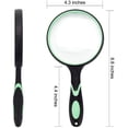 thumbnail image 2 of Large Magnifying Glass 10X Handheld Reading Magnifier for Seniors & Kids - 100MM 4INCHES Real Glass Magnifying Lens for Book Newspaper Reading, Insect and Hobby Observation, Classroom Science (GREEN), 2 of 4