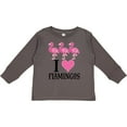 thumbnail image 3 of Inktastic I Love Flamingos Pink Bird Girls Long Sleeve Toddler T-Shirt, 3 of 5