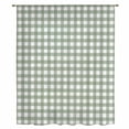 thumbnail image 2 of Sage Green Buffalo Plaid Sheer Curtains 54 Inches Long, Farmhouse Green White Checkered Light Filering Curtains, Breathable Simi Curtain Privacy Drapes for Kitchen Bathroom Small Window Treatment, 2 of 9