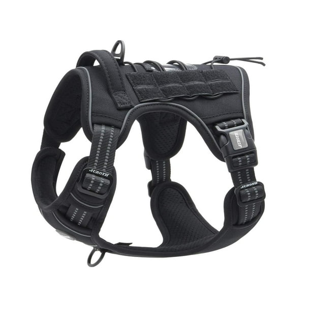 Arnés táctico AUROTH para perros grandes reflectante negro