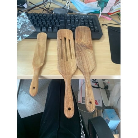 

3Pcs Wooden Spurtles Set Non-Stick Wood Spatula Kitchen Utensils Tools Slotted Stirring Spatula for Non Stick Cookware and Pan