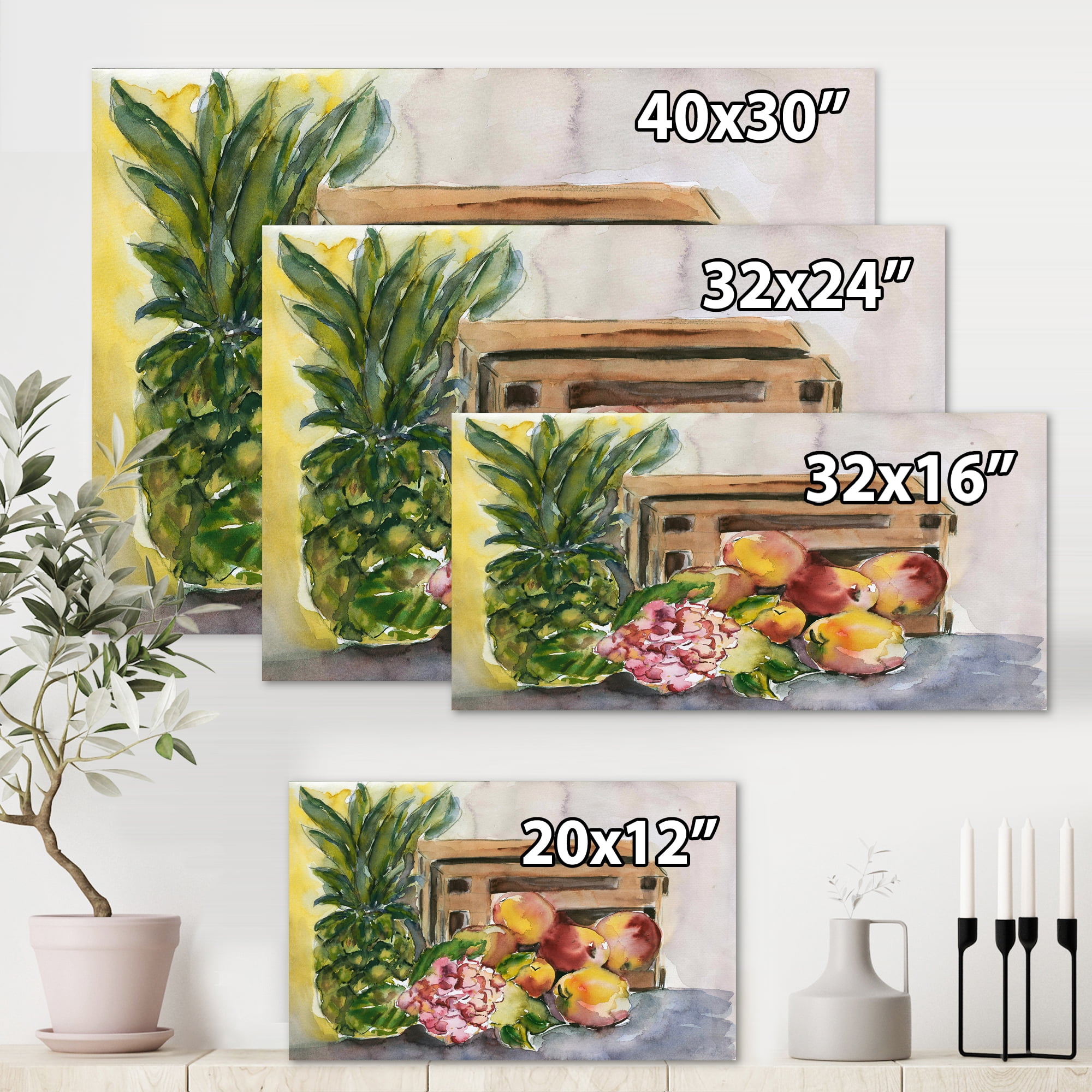 Historic Fruits V 32 in x 24 in Painting Canvas Art Print, by Designart