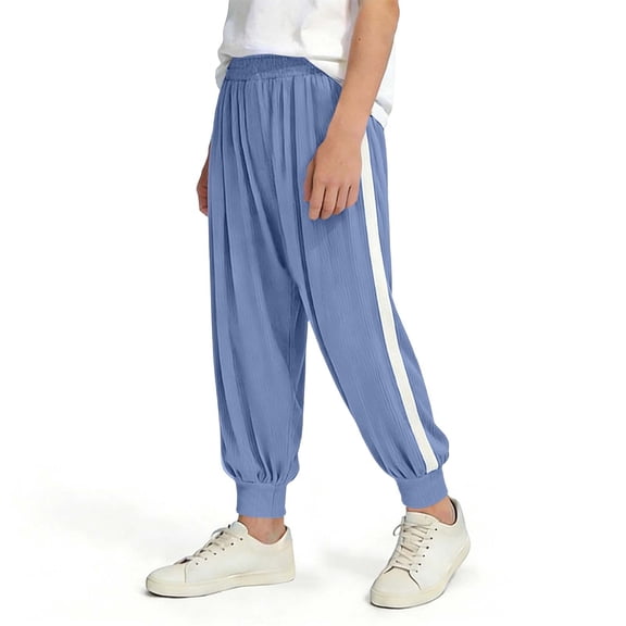 ATOGUTA Boys Pants Elastic Waist Jogger Sweatpants Kids Teens Running Athletic Pants with Pockets Size 0-10, Blue