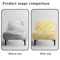 thumbnail image 5 of HELLHERO Yellow Tribal Pattern Dustproof Stain Protection Armless Accent Chair Cover Elastic Bottom Armless Slipper Chair Covers Without Arms for Armless Chair, 5 of 7