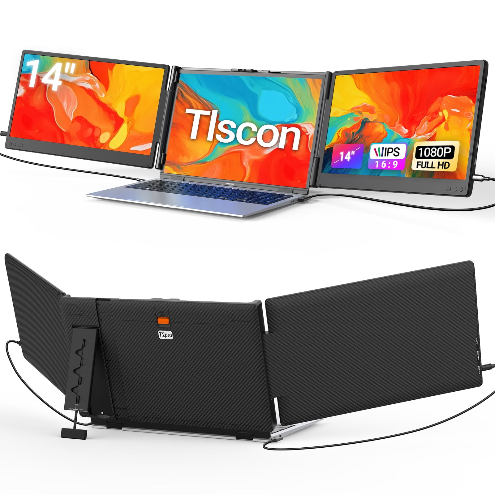 KUKIRIN 14'' FHD Triple Monitor Extender, Portable for Travel