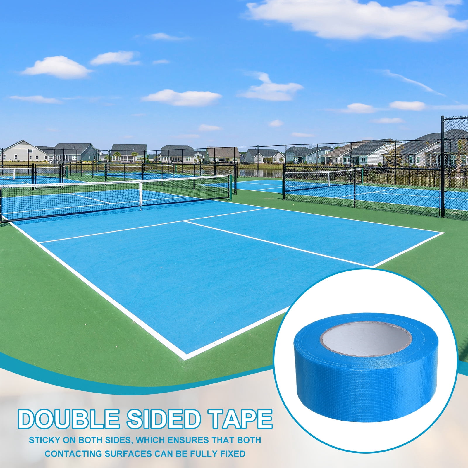 Pickleball Court Tape, Waterproof Court Line Tape for Cables Photography Blue 2 in x 55 Yard