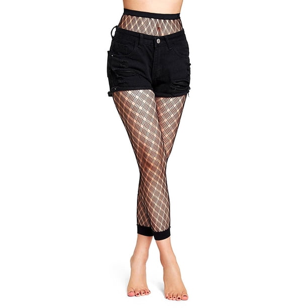 Style 5 Medias caladas sexis negras para mujer, medias de red a la moda, medias para fiesta y Club, lencería femenina, calcetín de malla hasta el muslo para niñas