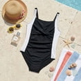 thumbnail image 6 of Girls One-Piece Block Color Bathing Suit Crisscross Back Swimwear Sleeveless Swimsuit Size 13-14 Years, 6 of 9