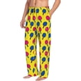 thumbnail image 6 of Sigee Colorful Ping Pong print Men's Pajama Pants Lounge Sleep Bottoms with Elastic Waistband and Pockets-Small, 6 of 6
