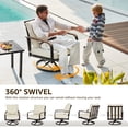 thumbnail image 4 of NATURAL EXPRESSIONS 3 Piece Outdoor Bistro Set, Swivel Glider Rocking Chairs Patio Conversation Furniture Set with 2 Rockers, Metal Table for Backyard, Porch,Balcony, 350lbs, Beige, 4 of 8