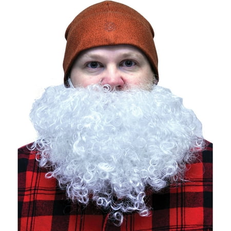 White Big and Curly Beard Adult Halloween Accessory