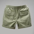thumbnail image 4 of USNSM Men's Fashion Shorts 5 Inch Inseam Drawstring Elastic Waist Lightweight Casual Summer Beach Shorts with Pockets Green M, 4 of 8