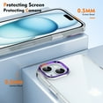 thumbnail image 6 of Ultra Slim Fit Phone Case for Apple iPhone 14, Crystal Clear Back Cover Anti-Scratch Shockproof Bumper Not-Yellowing Drop Protective Lightweight Case Cover for Women Men, Purple, 6 of 7