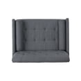 thumbnail image 6 of 38.25" Charcoal Gray and Gold Transitional Upholstered Club Chair, 6 of 7