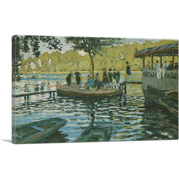 ARTCANVAS La Grenouillere Canvas Art Print by Claude Monet - Size: 40" x 26" (0.75" Deep)