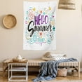 thumbnail image 2 of Quote Tapestry, Motivational Welcomig Hello Summer Enjoy Quote with Hearts Flowers Anchors Print, Wall Hanging for Bedroom Living Room Dorm Decor, 40W X 60L Inches, Multicolor, by Ambesonne, 2 of 5