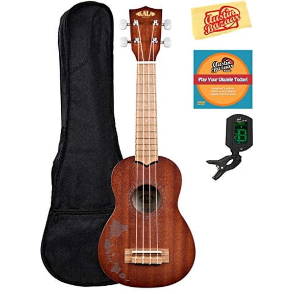 Kala KA-15S-H1 Satin Mahogany Soprano Ukulele - Hawaiian Islands w/ Gig Bag