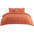 thumbnail image 7 of California King Comforter Set - 4 Pieces Pinch Pleat Bed Set, Burnt Orange Boho Bedding for All Season, 1 Soft Comforter, 2 Pillowcases, 1 Decorative Pillow, 7 of 7