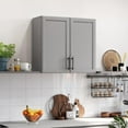 thumbnail image 2 of FIMELLO Wall Cabinet, Wooden Medicine Cabinet, Wall Amount Cabinet for Bathroom Laundry Kitchen Garage, Grey, 2 of 8