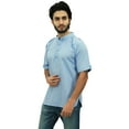 thumbnail image 6 of Atasi Men's Mandarin Collar Cotton Short Kurta Casual Ethnic Shirt-X-Large, 6 of 9