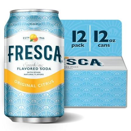 Fresca Citrus Soda, 12 fl oz Cans, 12 Pack Fridge Pack