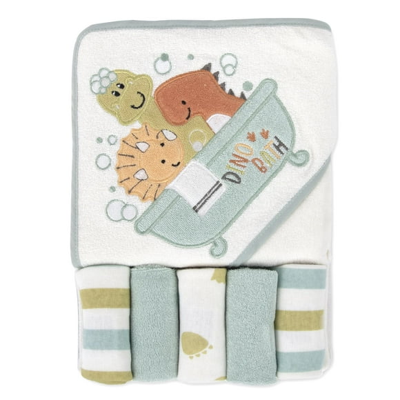 Juego de toallas de baño con capucha Baby Essentials Dinosaur 76x76 cm