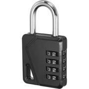 Wellsay 3 Inch Long 4 Digit Combination Padlock, 2 Pack Waterof Zinc Alloy Resettable Security Combination Lock with Name Tag for Outdoor m, Black