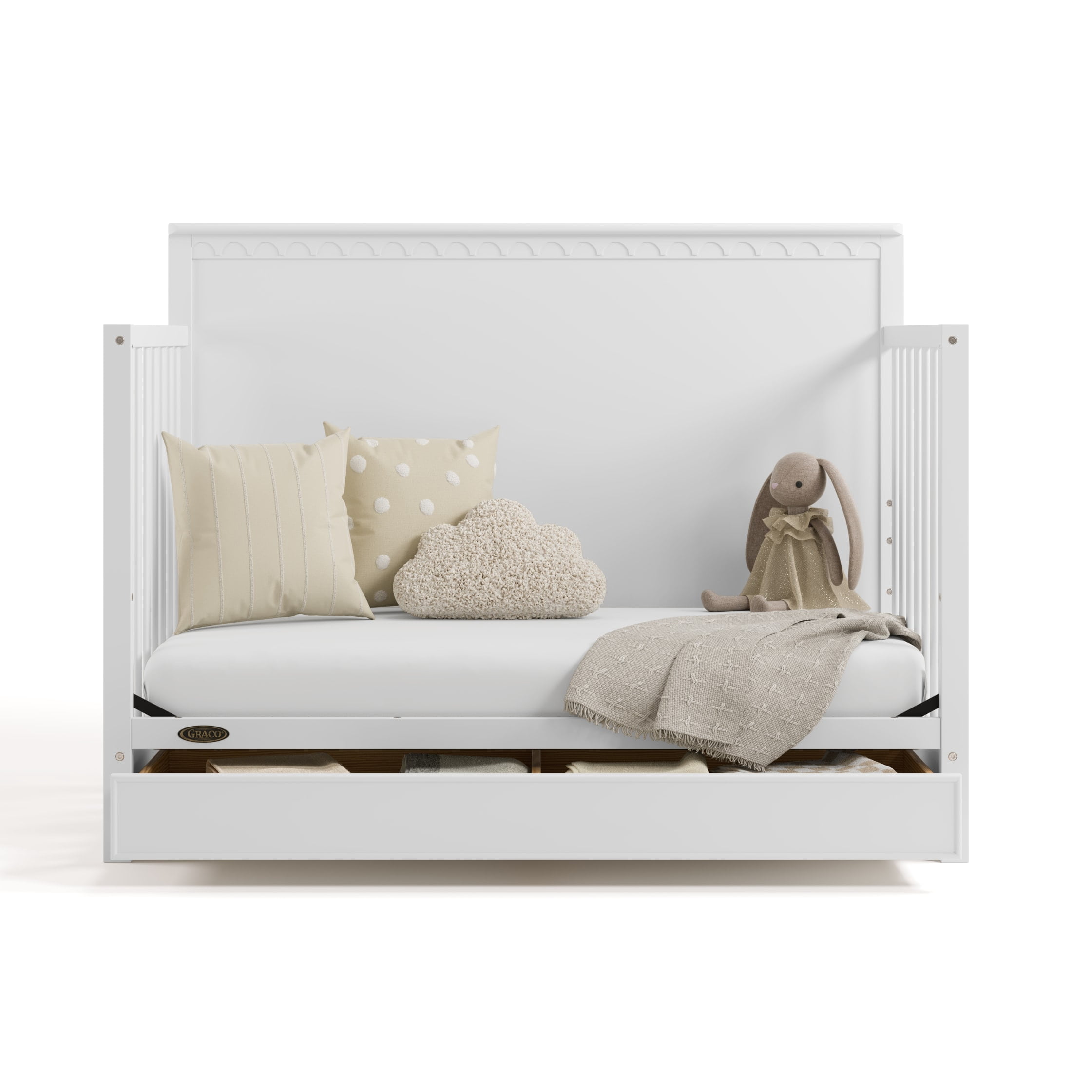 Graco Sasha 5-in-1 Convertible Baby Crib with Drawer, White