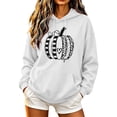 thumbnail image 2 of TKLPEHG Womans Thanksgiving Sweatshirts Fall Fashion Pumpkin Graphic Hoodies Long Sleeve Hooded Drawstring Casual Pullover with Pocket (White,S), 2 of 6