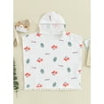 thumbnail image 2 of Bagilaanoe Toddler Baby Girls Swimsuit Cover Up Print Hoodie Beach Cover Up Rashguard 6M 12M 2T 3T 4T Kids Summer Loose Bathing Suit, 2 of 9