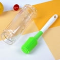 thumbnail image 2 of Cepillo limpiador de botellas de silicona con mango largo, herramienta limpiadora para lavar vasos de cuello estrecho y botellas de vidrio (verde), 2 of 5