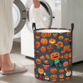 thumbnail image 3 of XMXY Round Laundry Basket Organizer, Halloween Wacky Pumpkins Waterproof Collapsible Dirty Clothes Basket Laundry Hamper, Small Size, 3 of 8